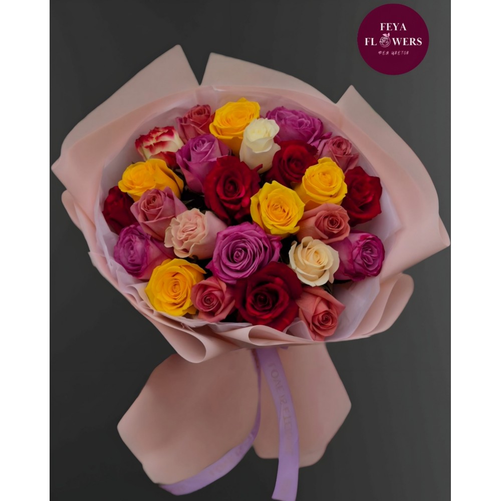 Букет из 25 микс роз