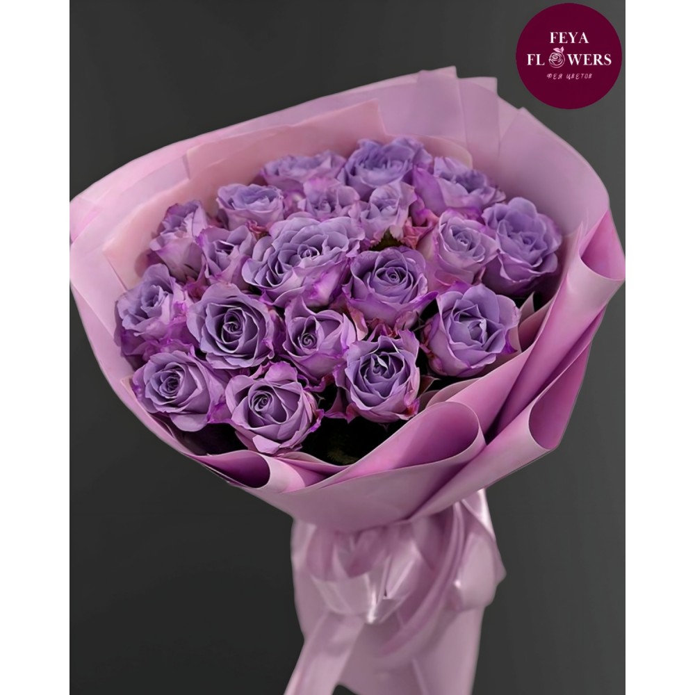 Букет из 25 фиолетовых роз